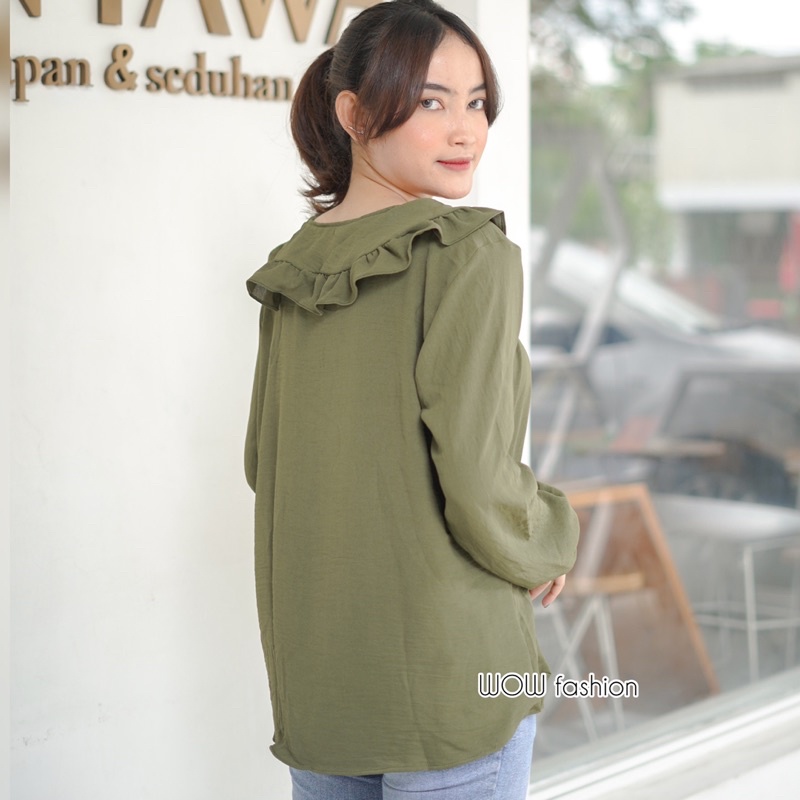 R-A Rivana Blosue Crincle Airflow - Blouse Wanita