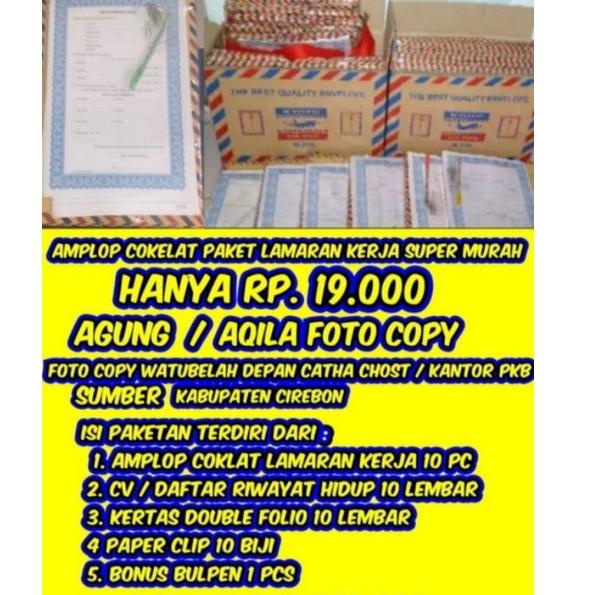 

(E2D9) paket lamaran kerja amplop coklat murah //Diskon@lebaran