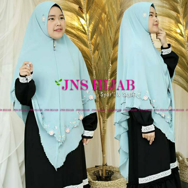 jns hijab//khimar syahida /hijab ceruty 2 layer bordir/kerudung syari ceruty Armani babydoll premium