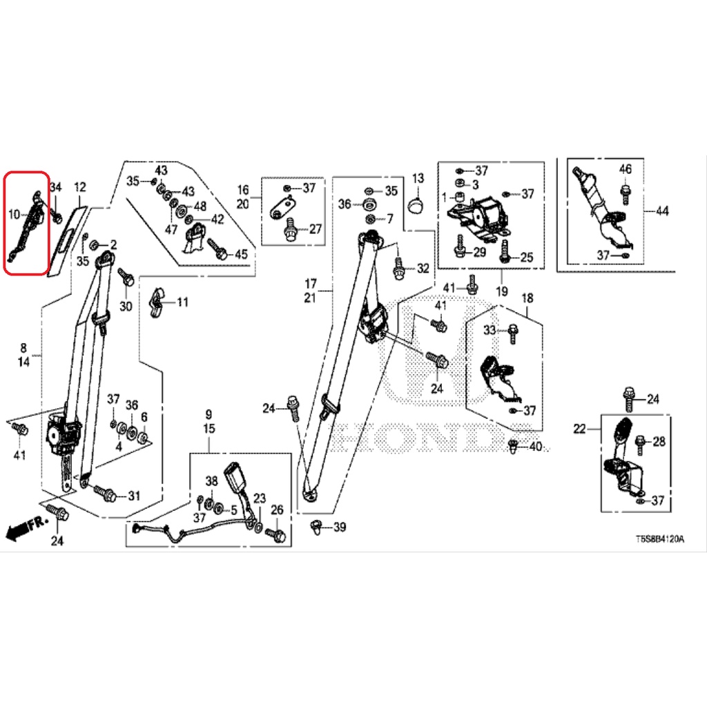 Adjuster / Penyesuai Seatbelt Depan JAZZ GK5 2015-2021