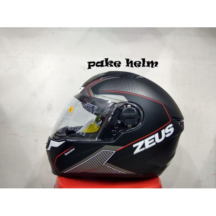 HELM ZEUS 811 BLACK DOFF RED FULL FACE