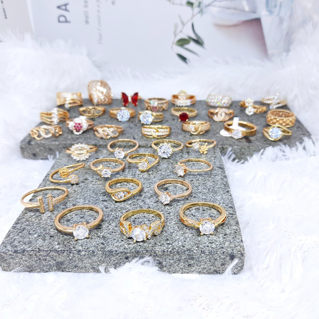 Paket Usaha Jualan 12pcs 24 36 Cincin Random Perhiasan Grosir Wanita Xuping 12 - BR473