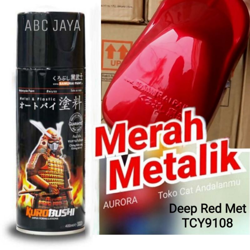 Cat Pilok Samurai TC Y9108 Deep Red Met 400ml Merah Gelap Metalik Cat Otomotif