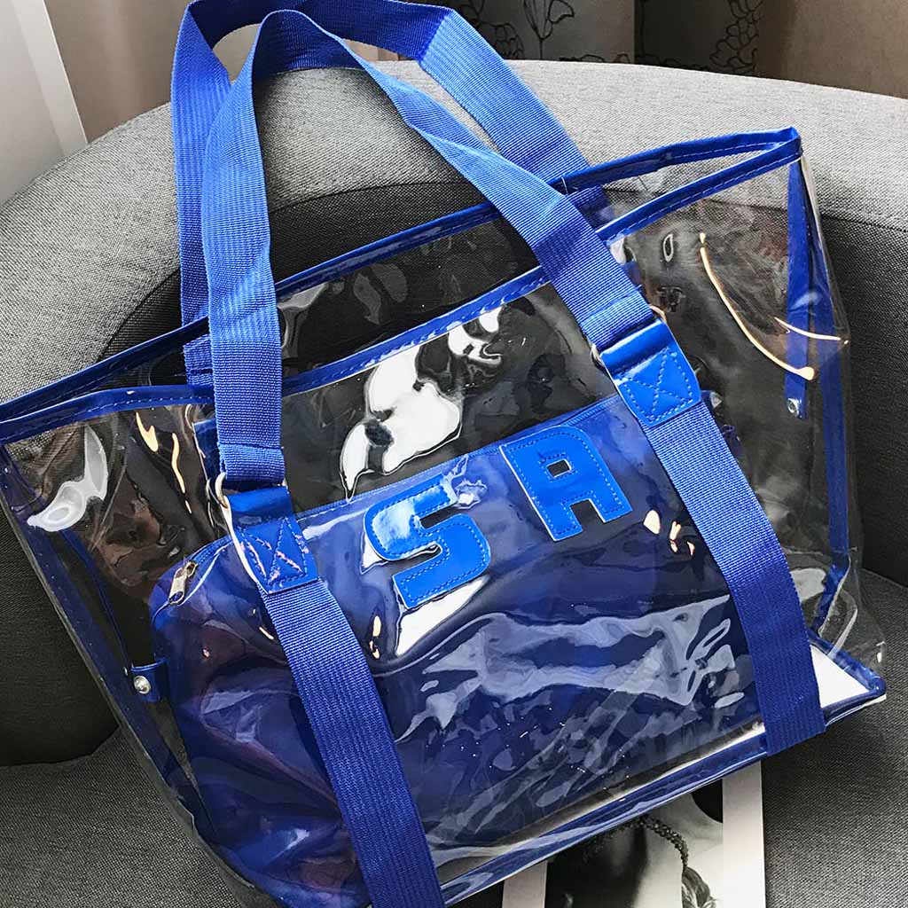SIAP KIRIM!!! Tas totebag transparan pantai / Tas jinjing / Tas serbaguna import TM-3004