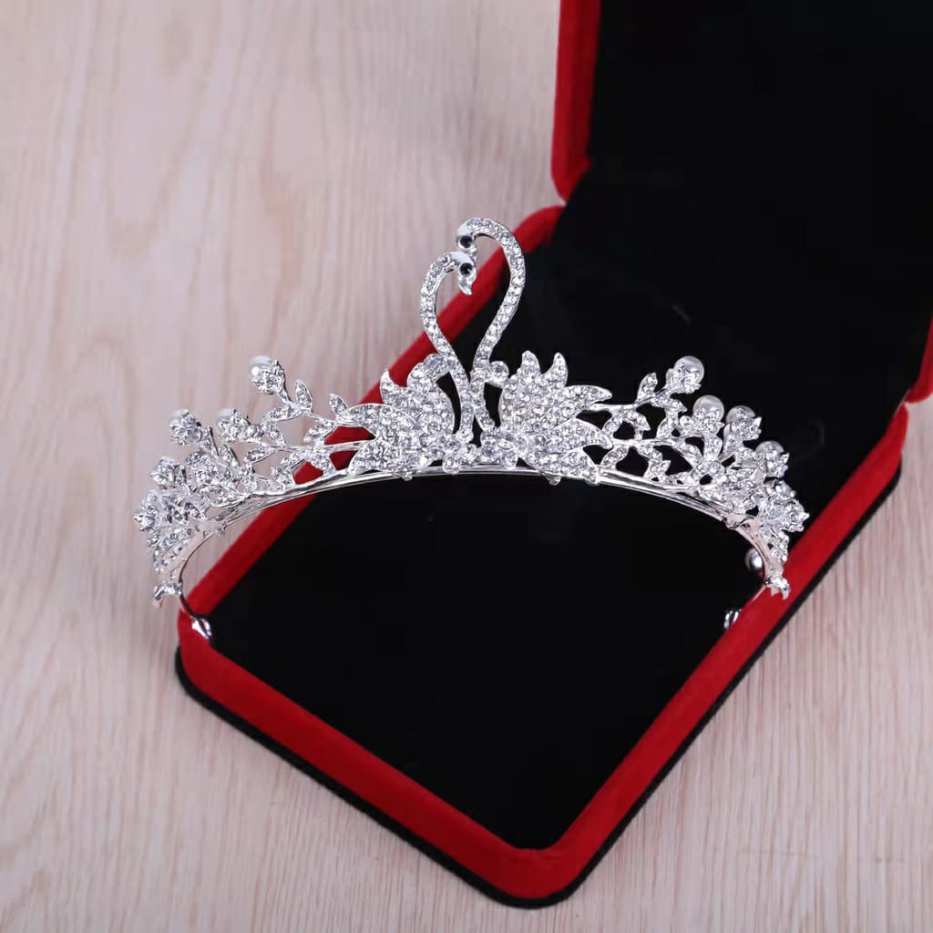 Wedding Crown - Mahkota Motif Dua Angsa - Wedding Crown - Mahkota Pengantin Bridesmaid