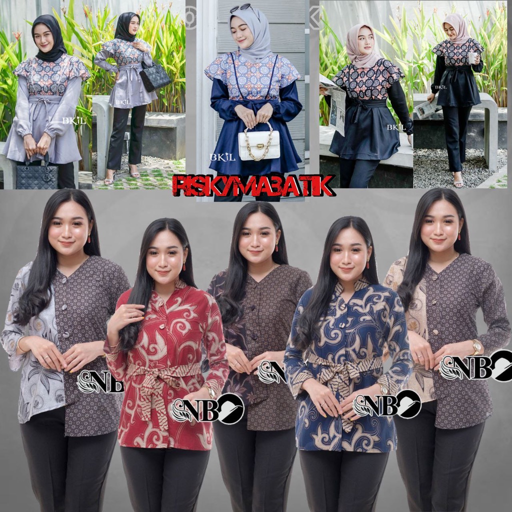 Batik wanita ASJ SA HRB026 Kenongo Kemeja Tosca Pendek