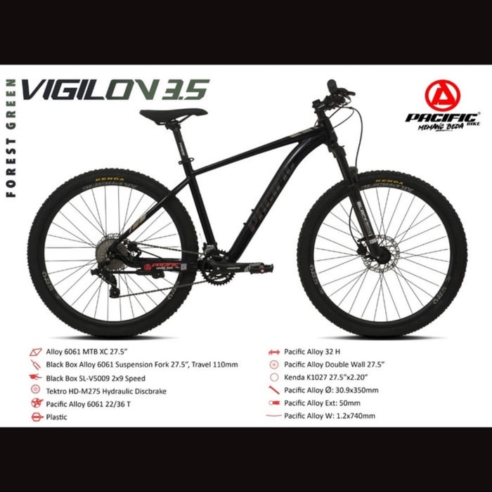 ojol MTB 27.5 vigilon 3.5 pacific sepeda gunung mtb 27.5 inch vigilon