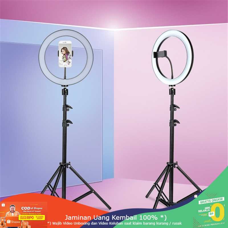 (BISA COD) RVOSTR studio Lampu Halo Ring Light Kamera 120 LED 26cm with Holder