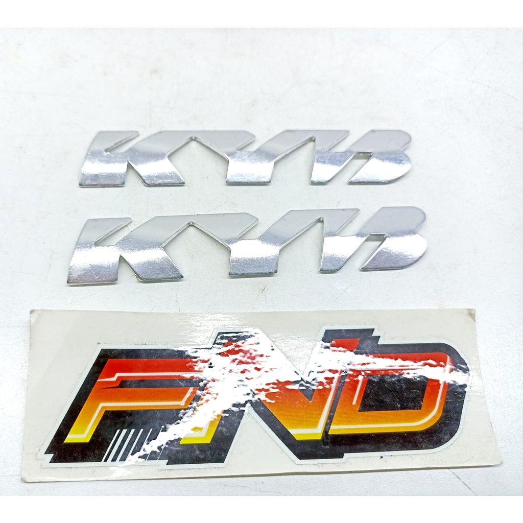 EMBLEM SHOCK DEPAN KYB LOGO SKOK DEPAN KYB CNC UNIVERSAL SET KANAN KIRI WARNA