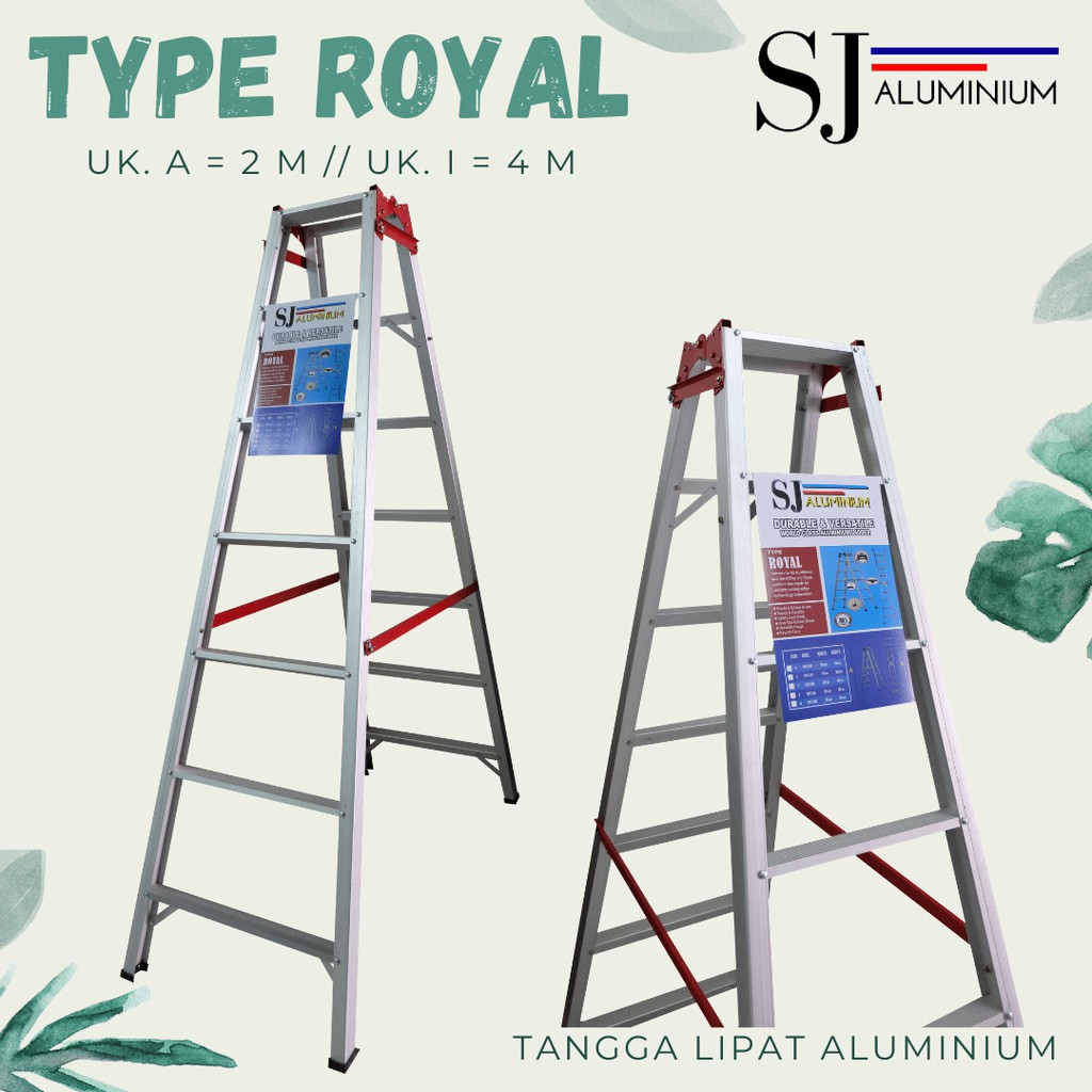 Tangga Lipat Aluminium Ladder Royal 2 Meter / 2 M / 200 CM - Bahan