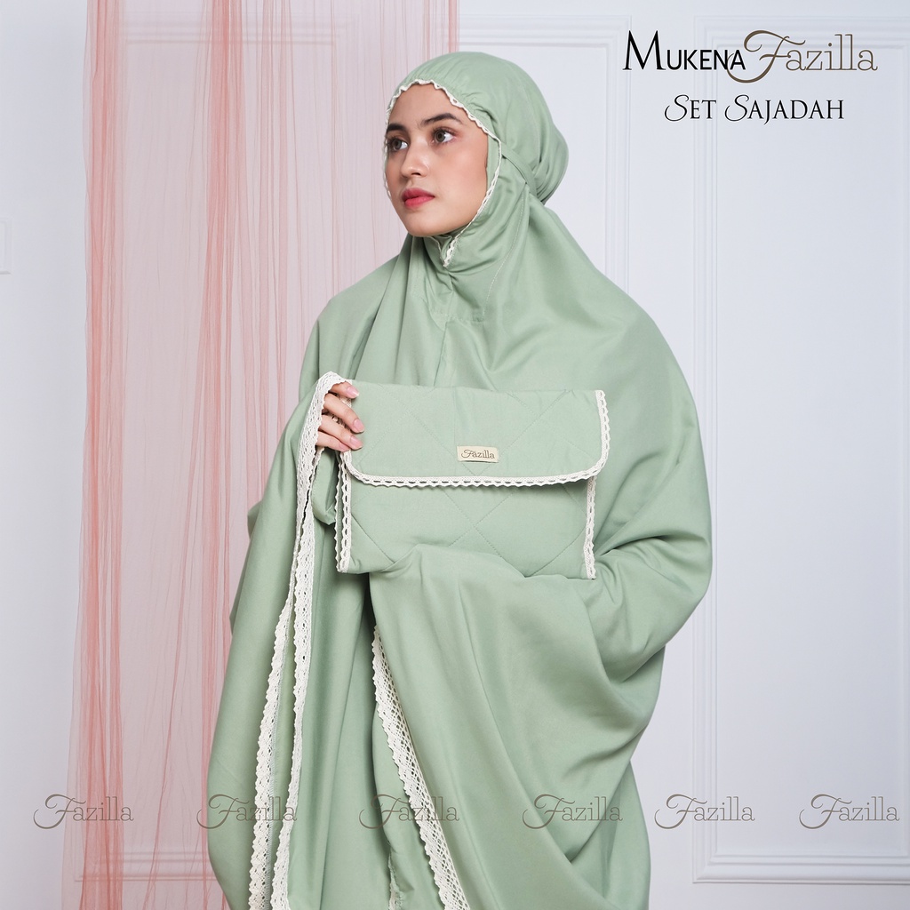 Mukena Dewasa Katun Premium Polos Fazilla Set Tas Sajadah Adem Lembut