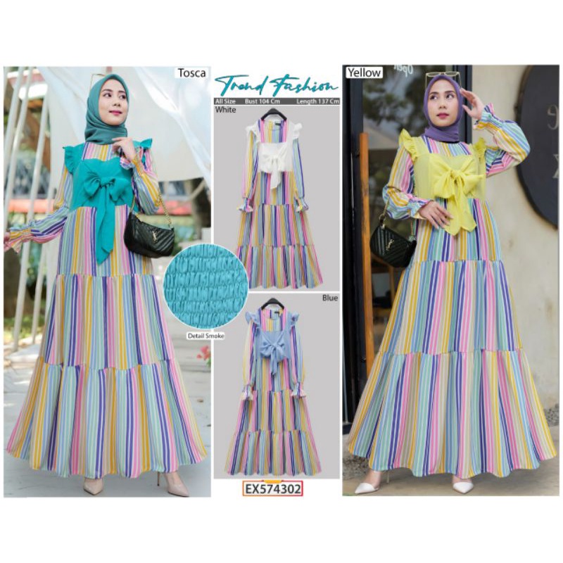 gamis extu pelangi rompi