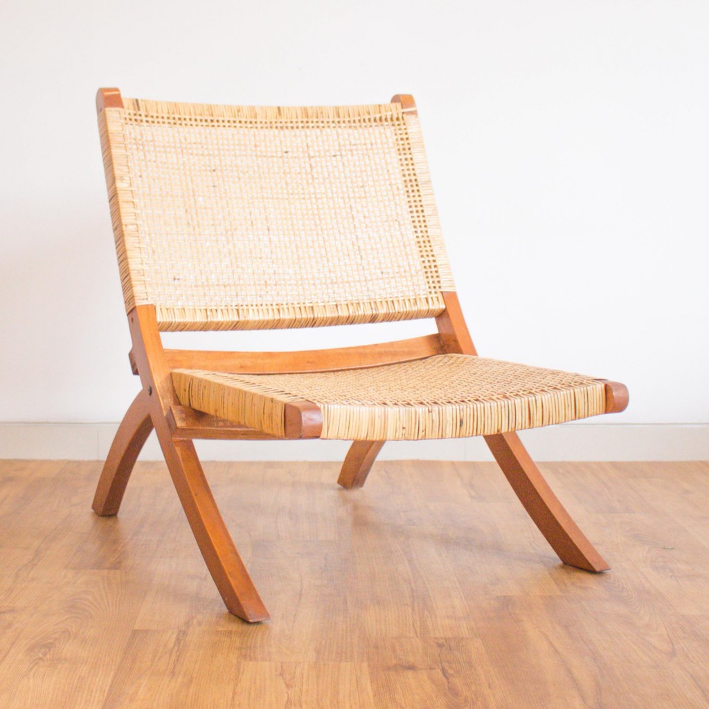 Uwitan Folding Rattan Chair - Kursi Lipat Kayu Rotan