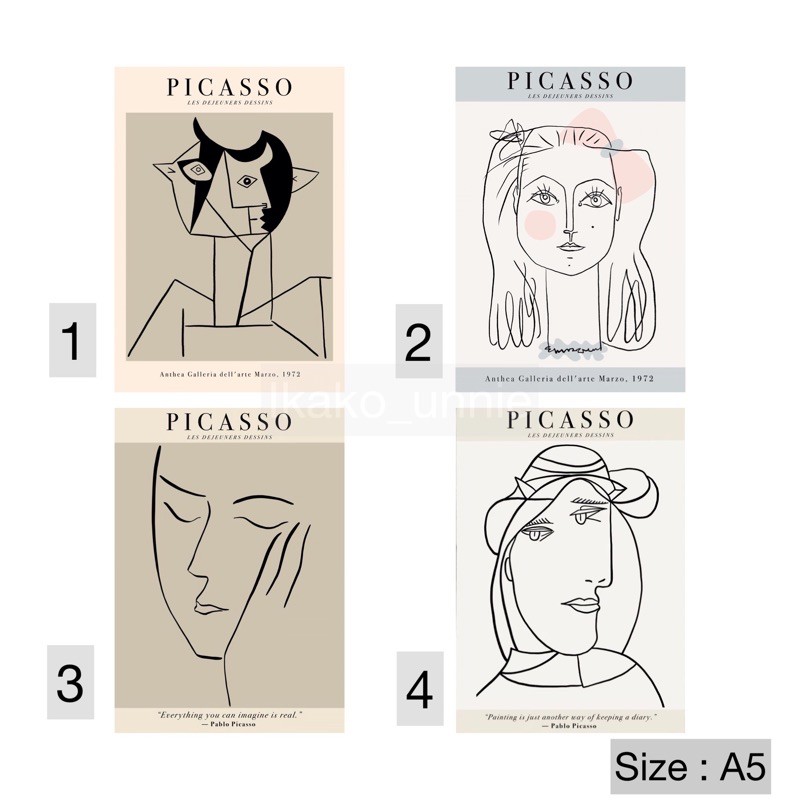 

picasso postcard hiasan dinding