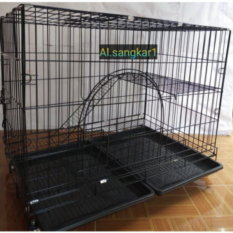 kandang kucing musang kelinci tingkat 2 bisa di lipat ukuran 90×60×70