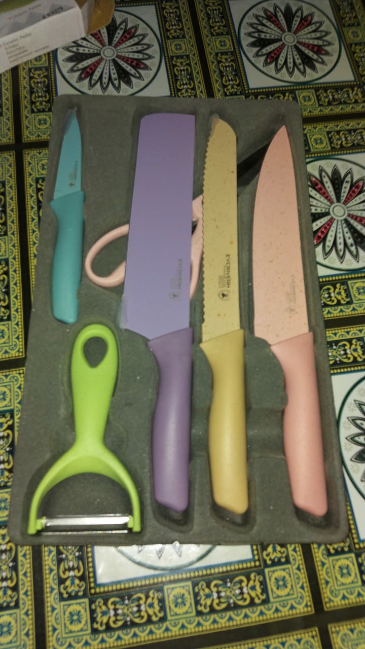 Pisau Set Evcrierh Stainless Anti Lengket Set 6 In 1