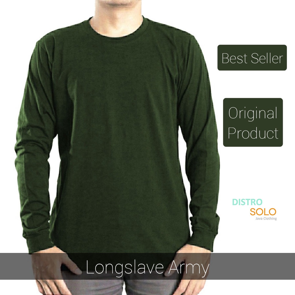 Kaos Polos Panjang Hijau Army