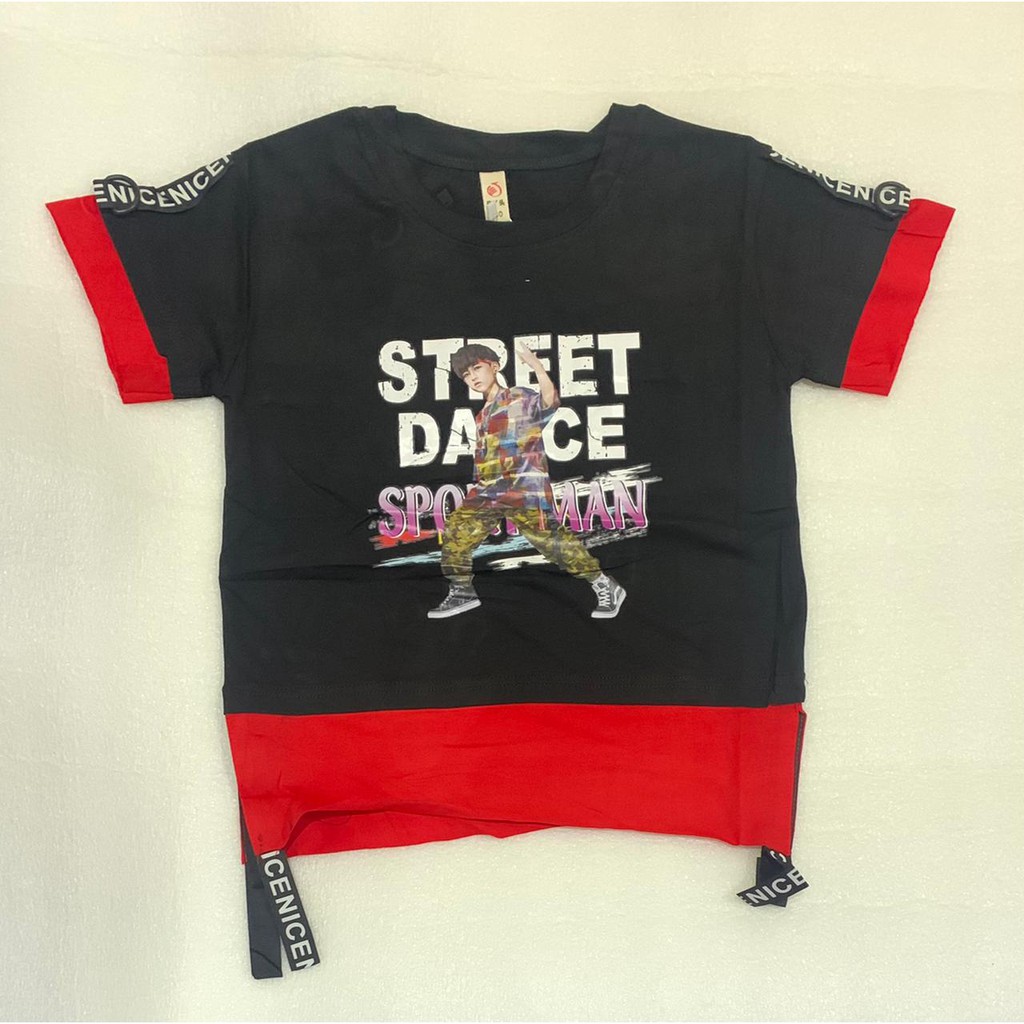 Baju Atasan Anak Laki - Laki Versi Korea Street Dance / Kaos Lengan Pendek Import 100% Premium R111