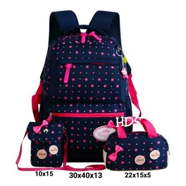 Fashion ransel motif bintang tabur Princess / ransel backpack sekolah /  ransel anak