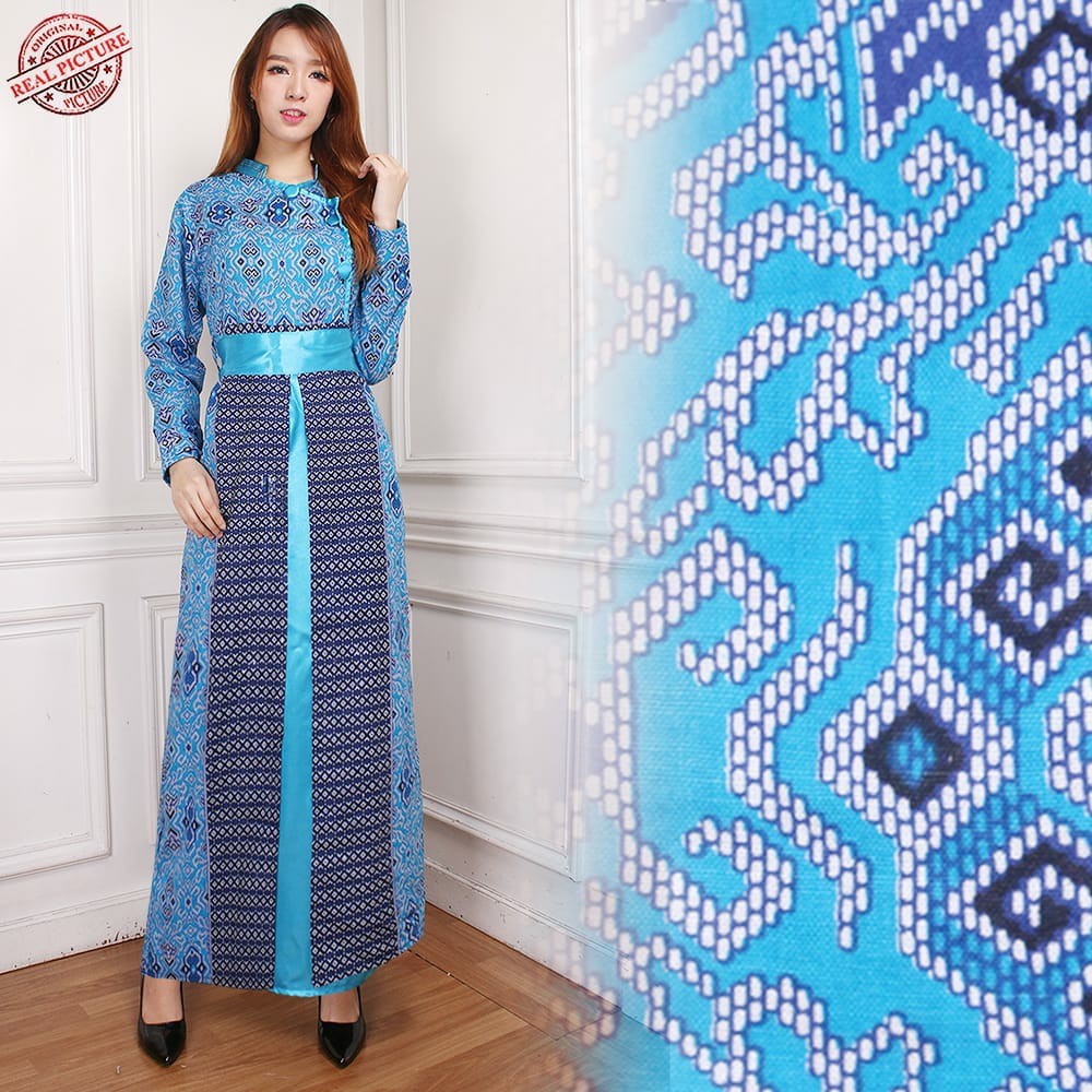 SB Collection Gamis Maxi Dress Velly Longdress Terusan Casual Batik Wanita Shanghai cheongsham