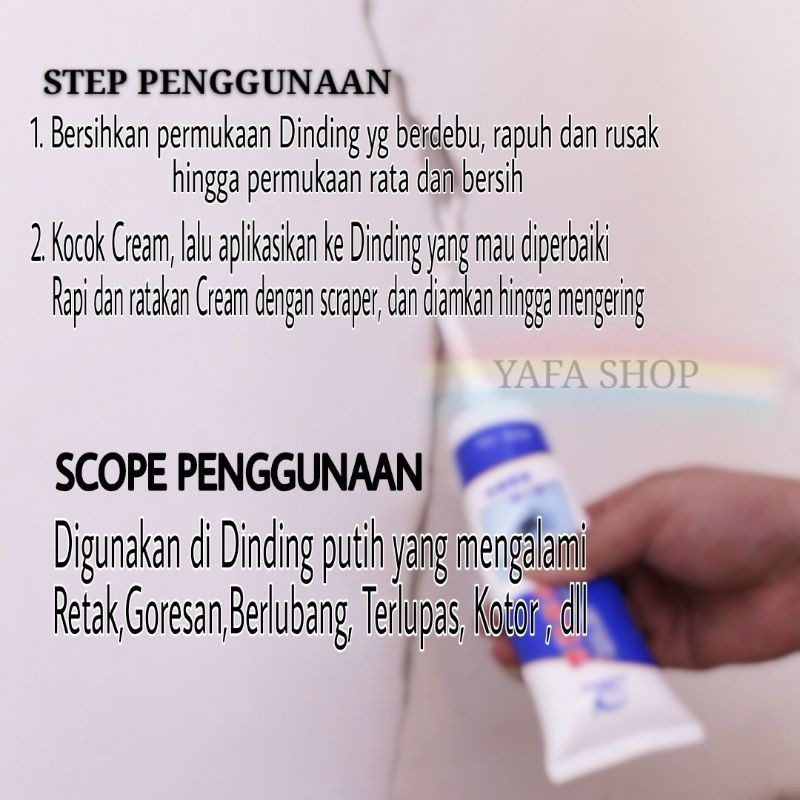 Dempul Tembok Instant Magic Cream Dinding Wall Repair Cream Interior Dinding