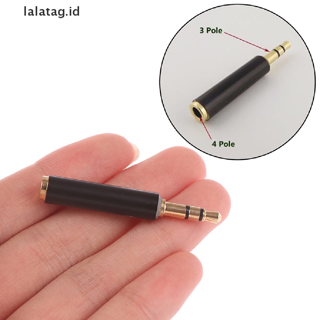 (Flyag) 1pc Adapter Konverter Audio Stereo 3.5mm 3 Tiang Male Ke 4 Pole 3 Ring Female