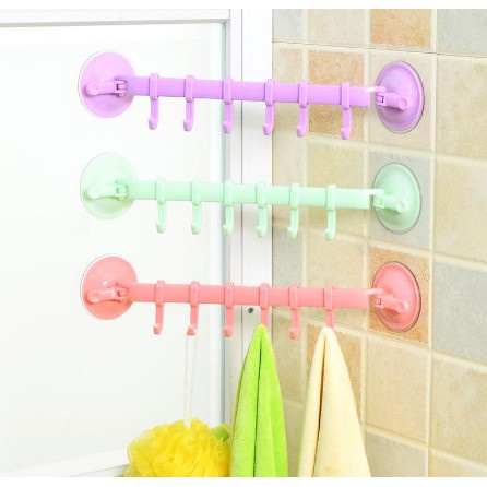 GANTUNGAN HANDUK 6 KAIT HANGER TEMPELAN DINDING [SWEETSPACE]