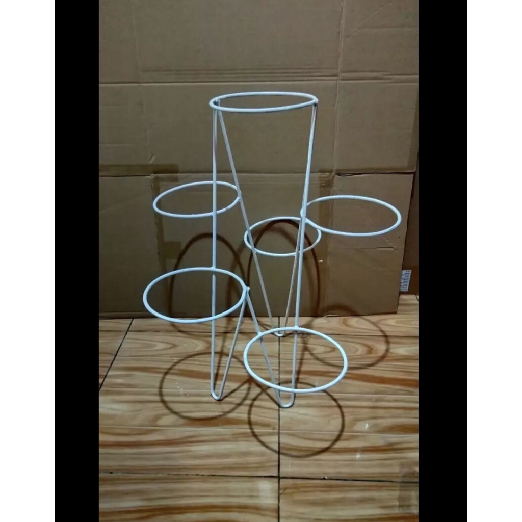standing rak pot bunga 6 lubang/rak pot minimalis/rak pot besi/rak pot murah