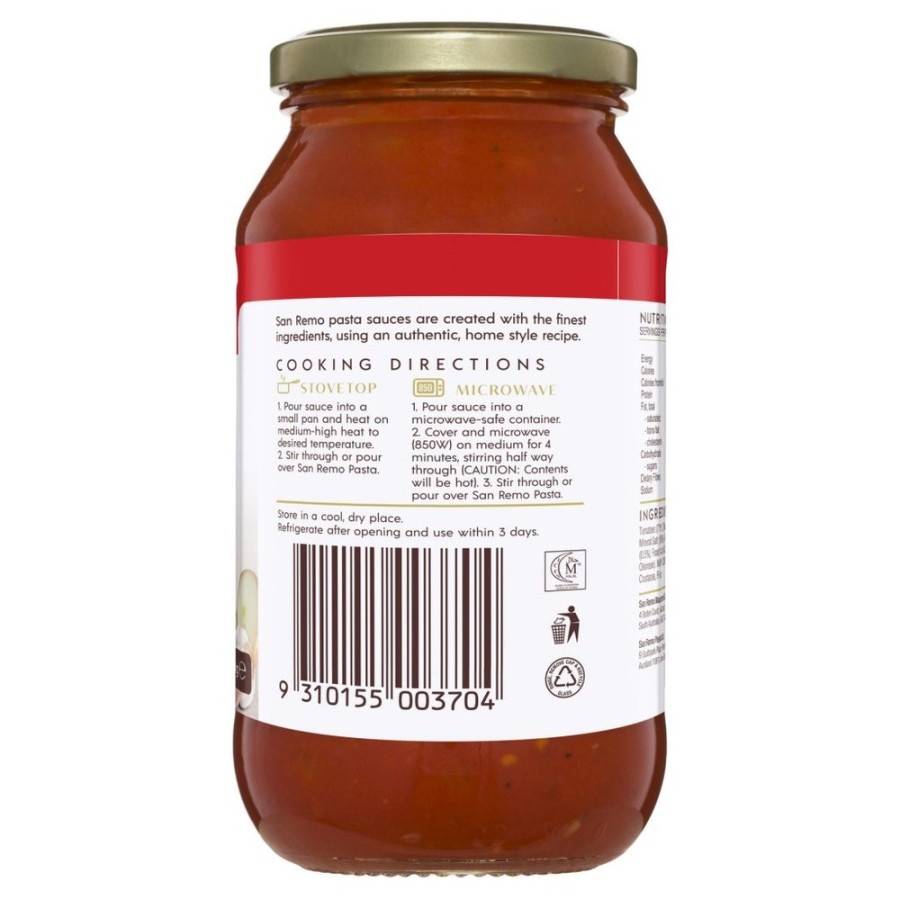 SAUS PASTA SAUCE NAPOLITANA SAN REMO 500GR