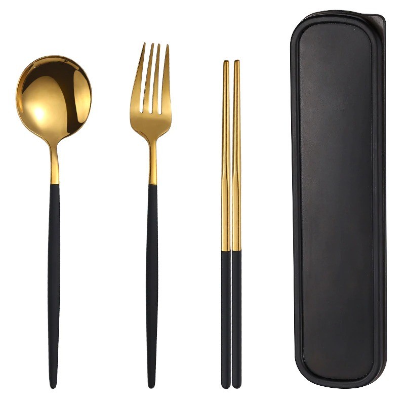 Set Perlengkapan Makan Sendok Garpu Sumpit Cutlery Dinner Set - A11