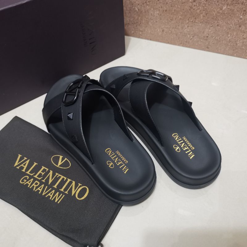 sandal pria slide vln sendal flat selop cowok P1SHOES mirror quality slippers