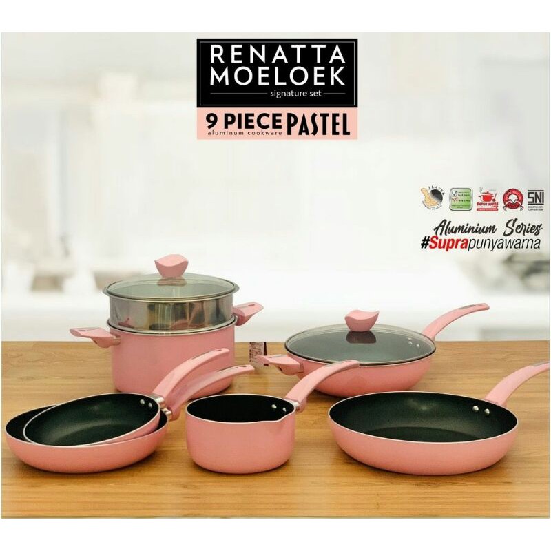 Panci Set Supra 9 Pcs Pastel Renatta Moeloek