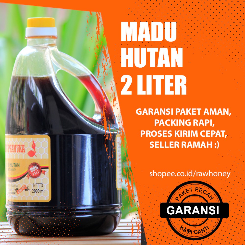 

Raw Honey Madu Hutan Asli Madu Pramuka Original 100% Alami - Madu Hutan Liar Murni 2 liter 2000 ml