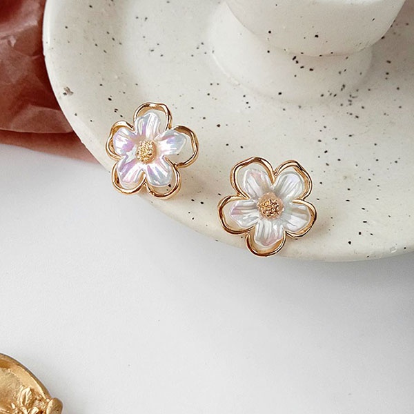 anting s925 bunga simpel new flower earrings (3F5) jan292