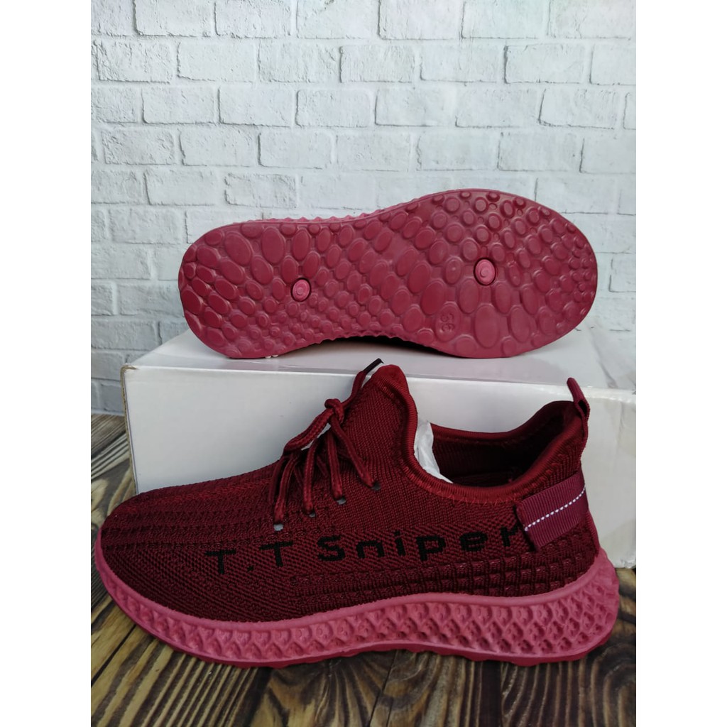 Sepatu Rajut TT Sniper Original Wanita marun