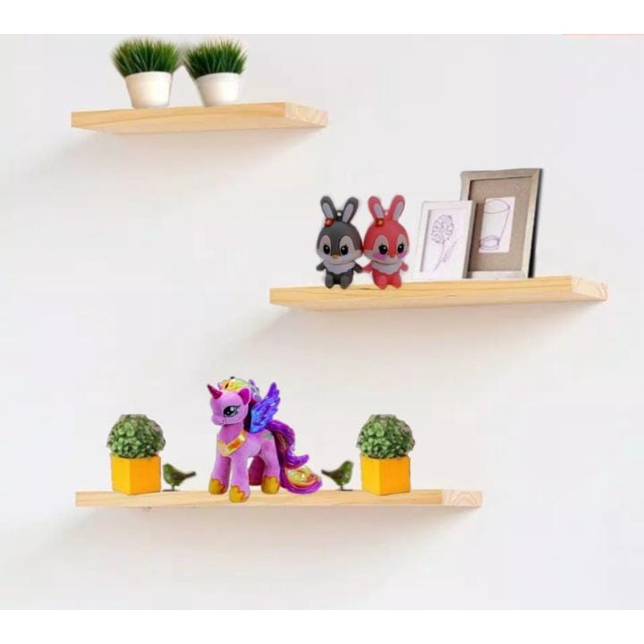 3 Pcs Rak Ambalan Melayang Dinding minimalis Murah / Floating Shelves