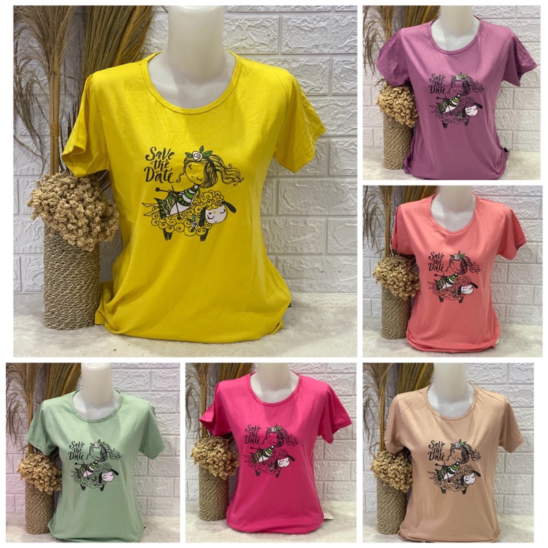 Kaos Wanita Sablon Katun Spandex Kaos Wanita Murah Lembut Murah