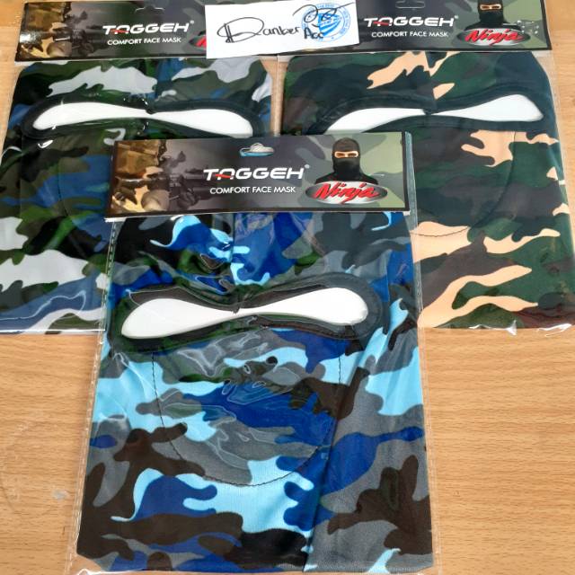 Masker ninja army motif loreng - masker fullface motif tentara