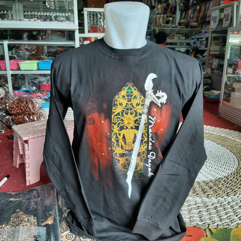 Baju Kaos Lengan Panjang Motif Beraneka Macam Suku Dayak Khas Dayak Distro Kalimantan