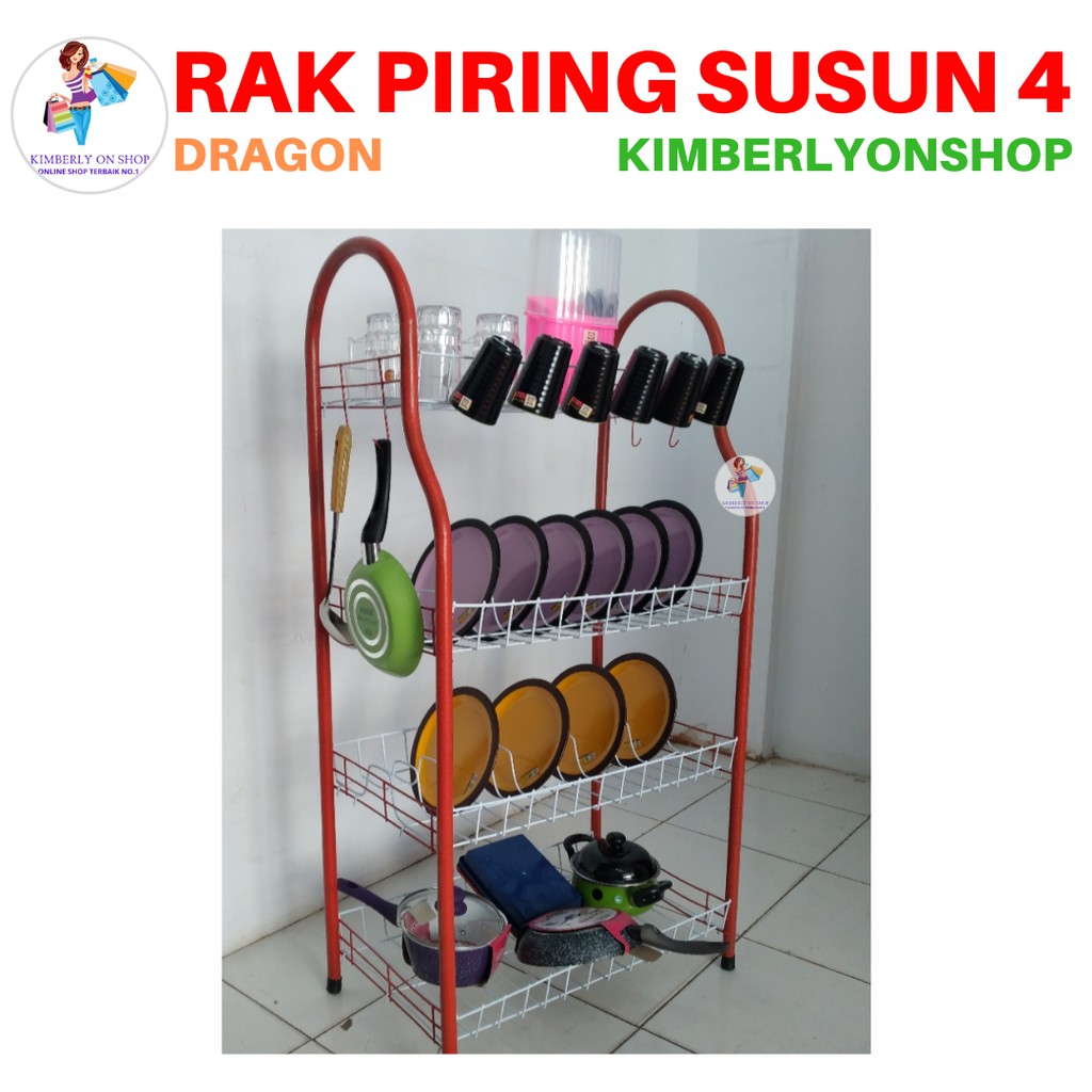 Rak Piring Dapur Susun 4 Naga Dragon