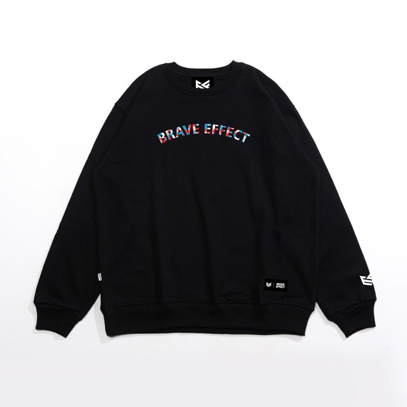 (BISA COD) BRAVE EFFECT Crewneck Bordir Sweater Jaket Hoodie Pria Wanita Premium Hodie Switer Suiter-2
