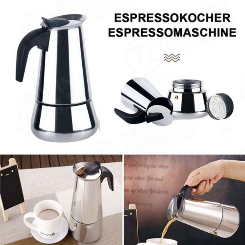 Teko Kopi Espresso Stainless Steel/Espresso Maker Moka Pot Stainless Teko Kopi 8006