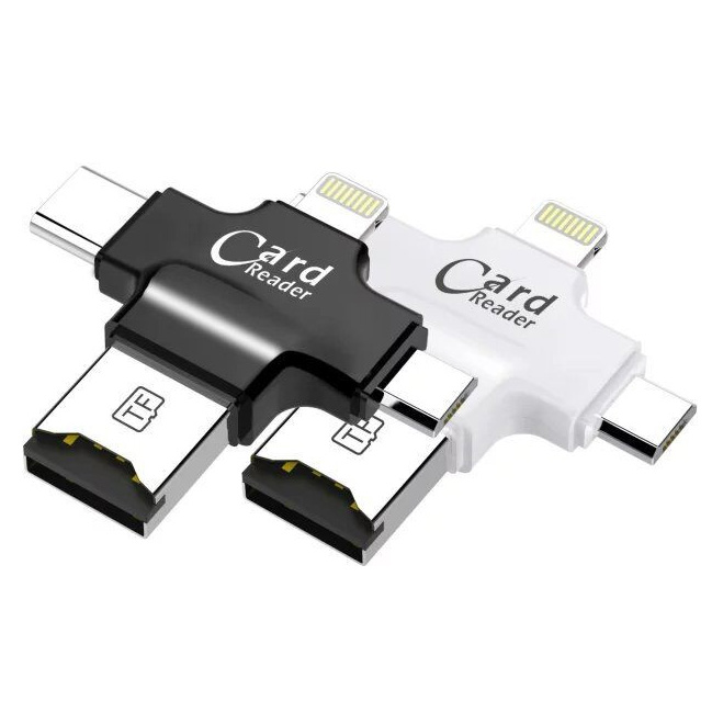 OTG Card Reader 4 in 1 Lightning Micro USB USB Type C CR125