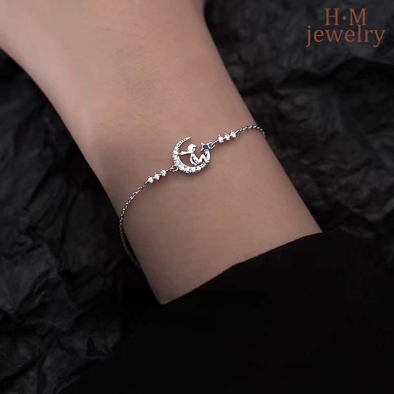 Gelang Bahan S925 Silver Aksen Berlian