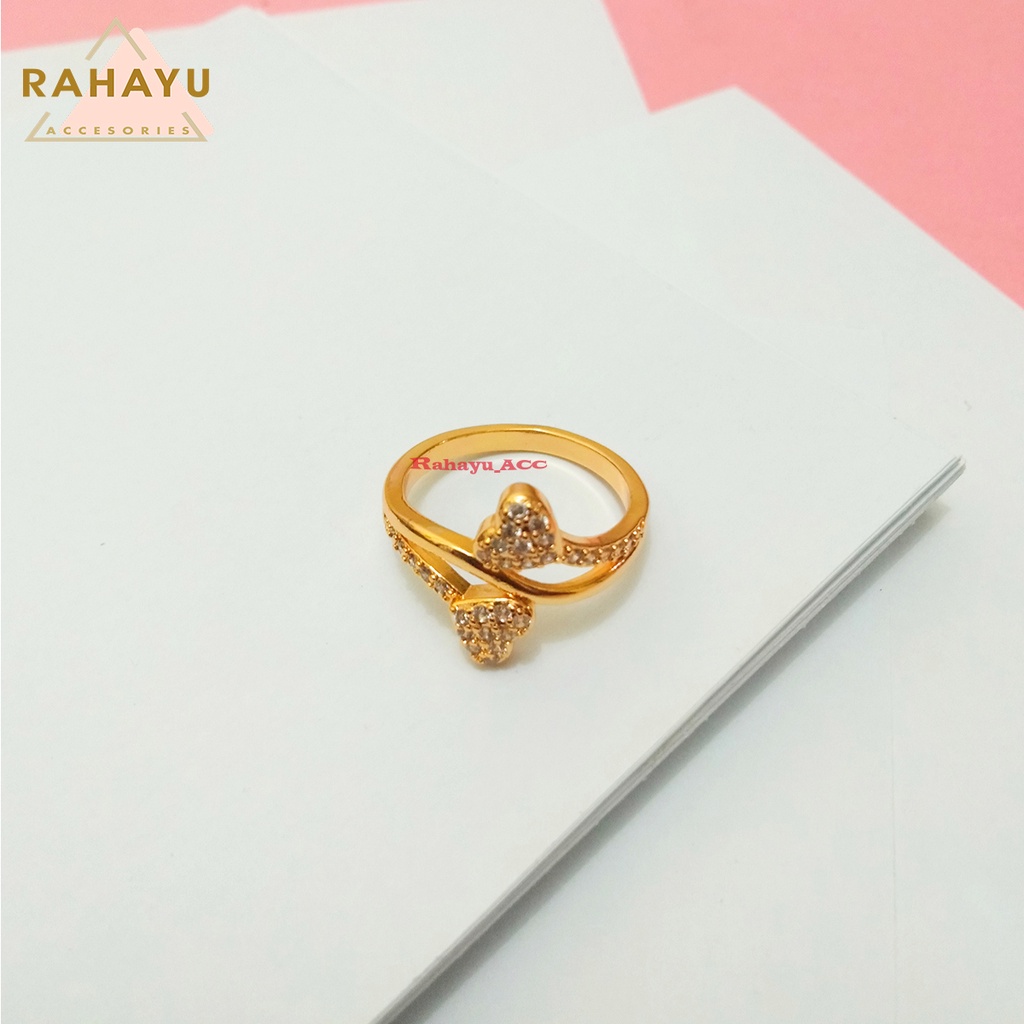 Cincin Titanium Asli Anti Karat Wanita / Cincin Emas Dan Putih Wanita Anti Karat / Cincin Xuping Wan