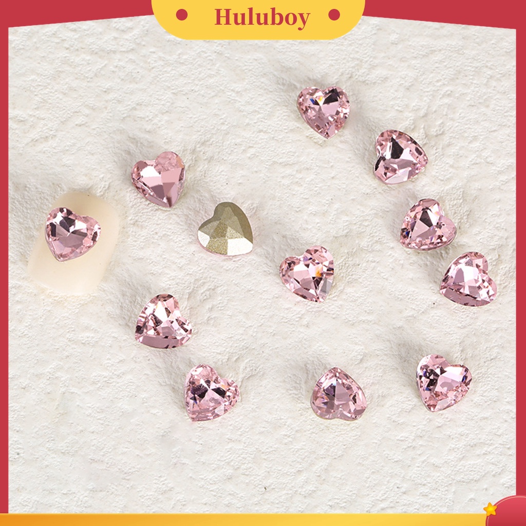 Huluboy Huluboy♡ 10pcs Kristal Imitasi Warna Pink Untuk Dekorasi Nail Art