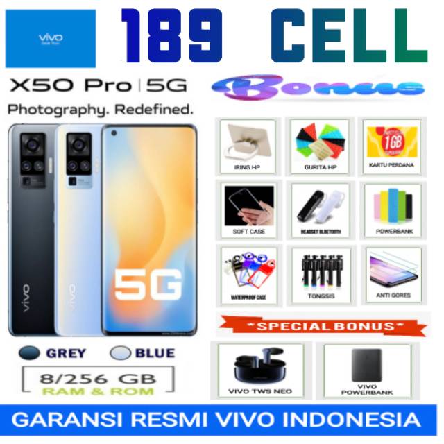 VIVO X50 PRO RAM 8/256 GB | X50 8/128 GB GARANSI RESMI VIVO INDONESIA