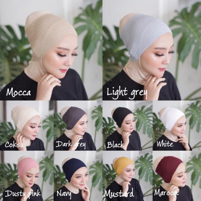 BANDANA RAJUT POLOS  SALUR ciput rajut inner hijab