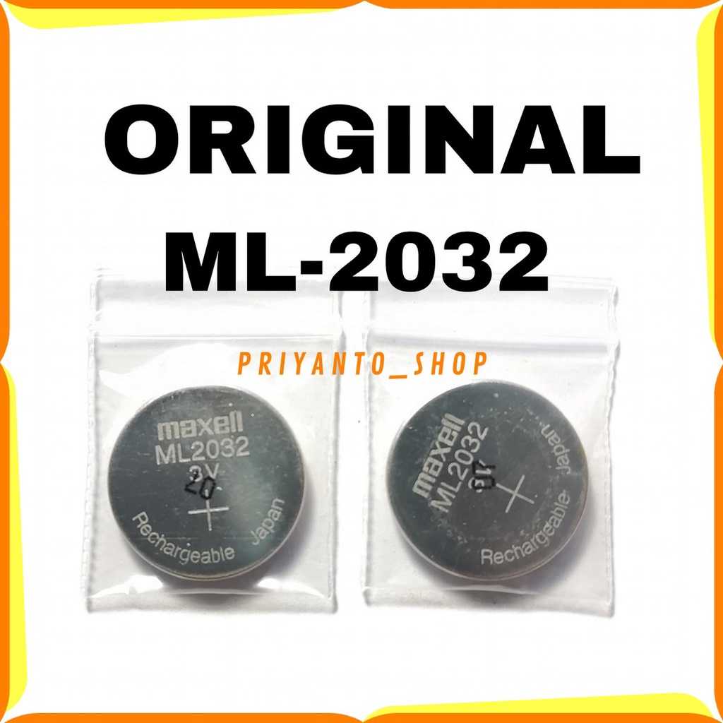 Battery Max*ll Lithium Coin Button Kancing Rechargeable ML2032 Asli Original