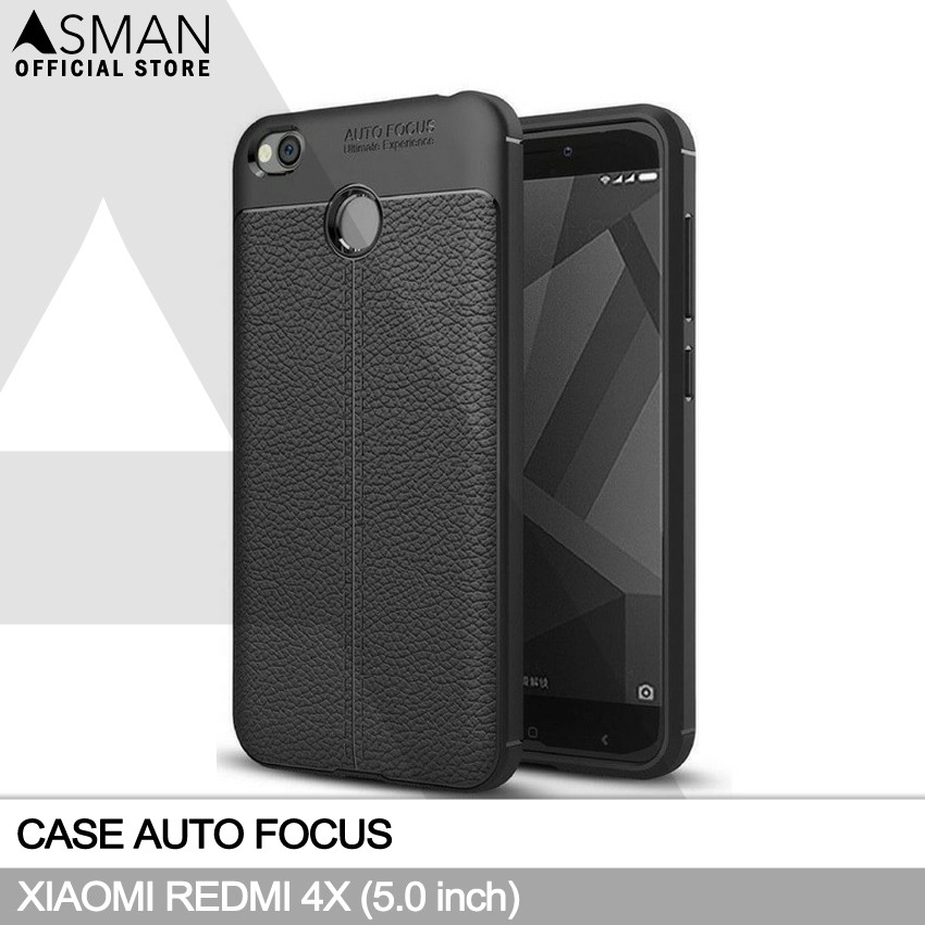 Auto Focus Xiaomi Redmi 4X (5.0&quot;) | Soft Case Leather Premium - Hitam